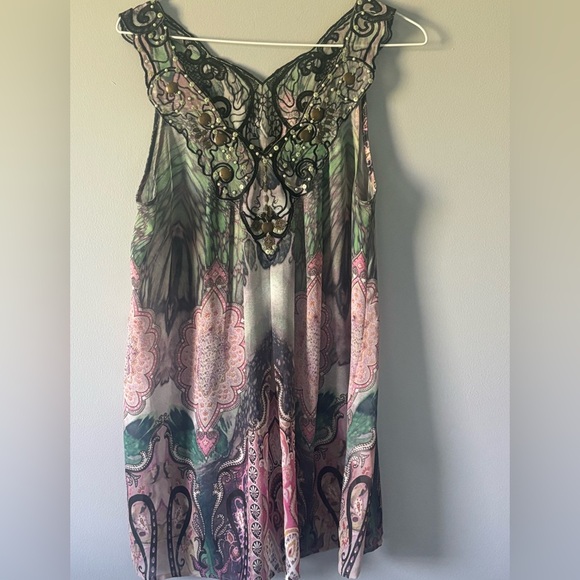 Sienna Rose sheer tunic tank Size Medium multicolor. - Picture 1 of 9